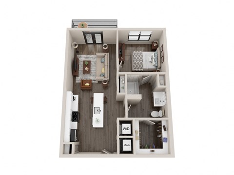 a 1 bedroom floor plan  apartments